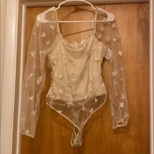 Sheer star bodysuit
